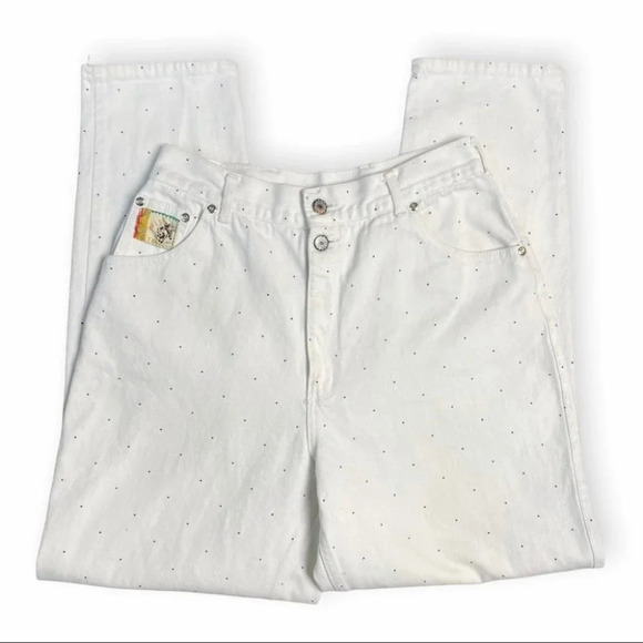 Pulse Rodeo White Polka Dot High Waisted Jeans - Picture 4 of 10